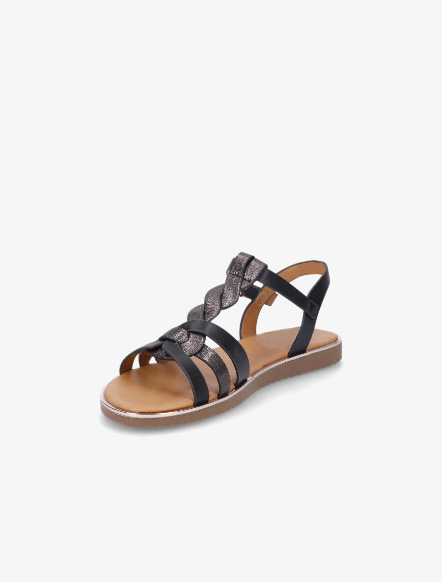 Nu-pieds torsadés et irisés - Noir - 3