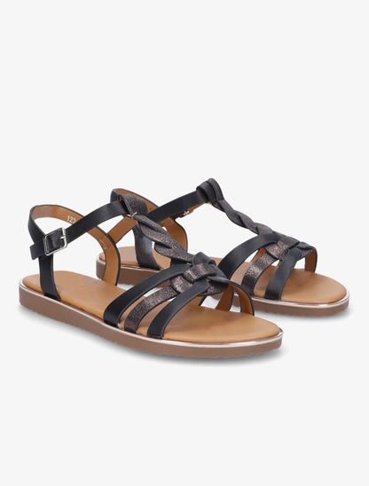 Nu-pieds torsadés et irisés - Noir - 4