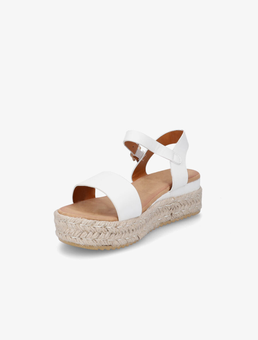 Sandales en simili à plateforme - Blanc - 3