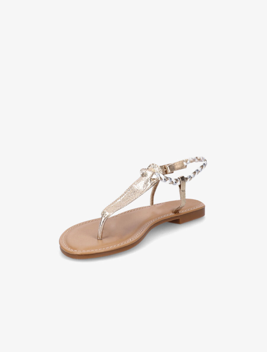 Nu-pieds tressés en simili - Or - 4