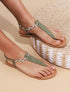Nu-pieds tressés en suédine - Kaki - 1