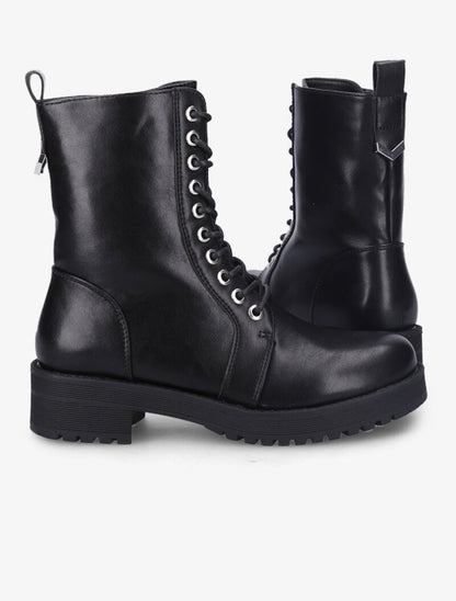 Bottines style rangers à lacets - Noir - 1