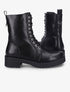 Bottines style rangers à lacets - Noir - 1