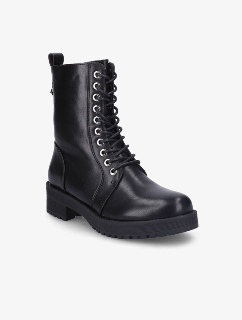 Bottines style rangers à lacets - Noir - 3