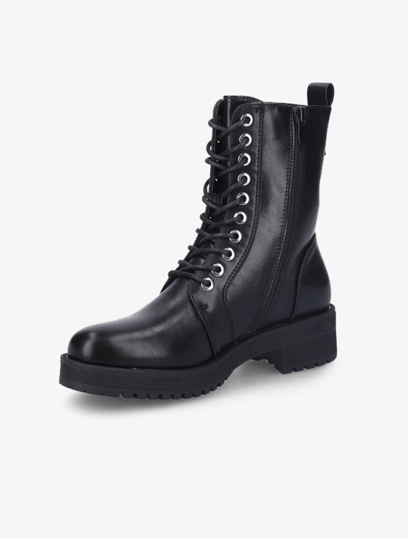 Bottines style rangers à lacets - Noir - 4