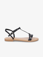 Nu-pieds à bride en T python - Noir - 1