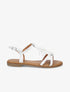 Nu-pieds en simili et franges en suédine - Blanc - 5