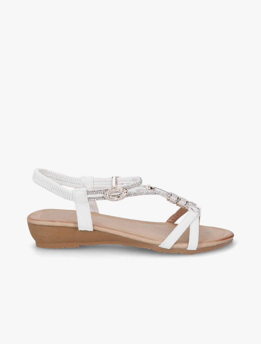 Nu-pieds bride bijou - Blanc - 1