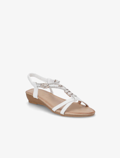 Nu-pieds bride bijou - Blanc - 2