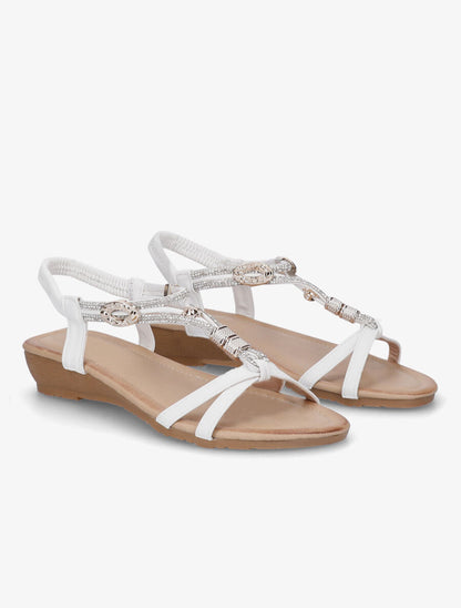 Nu-pieds bride bijou - Blanc - 4
