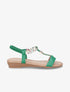 Nu-pieds tressés bride à strass - Vert - 5