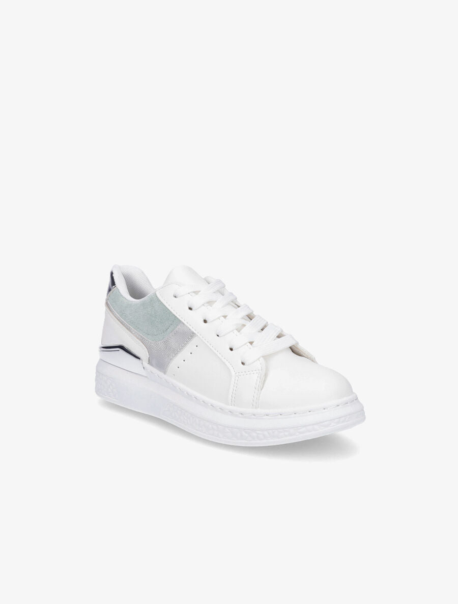 Sneakers à bandes irisées et semelle à détail métallique - Vert d&