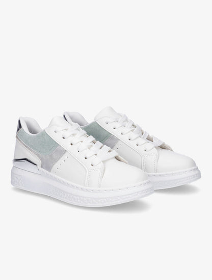 Sneakers à bandes irisées et semelle à détail métallique - Vert d&