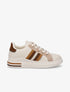 Sneakers en simili et suédine à bandes irisées - Beige - 1