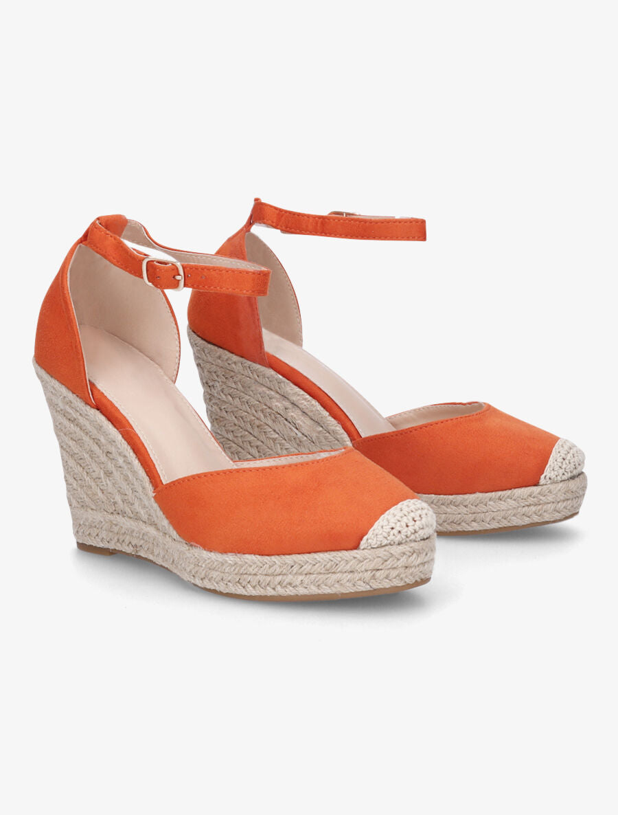Espadrilles hautes en suédine - Orange - 4