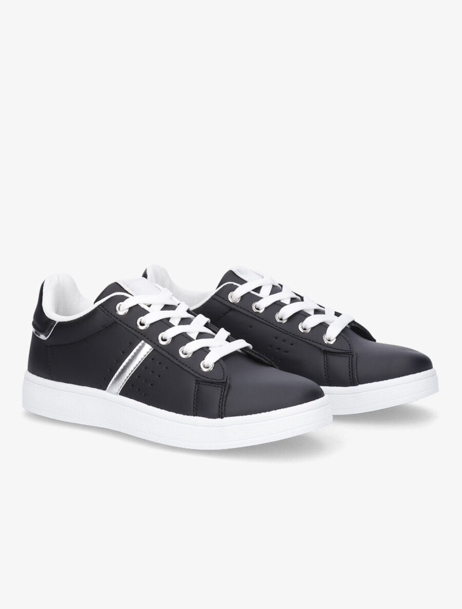 Sneakers en simili classiques - Noir - 4