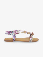 Nu-pieds à perles et en tissu satiné - Violet - 1