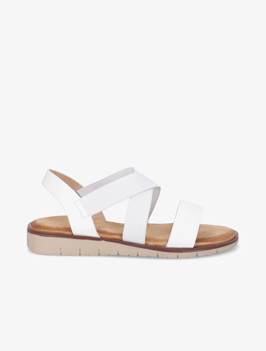 Nu-pieds croisés en simili - Blanc - 1