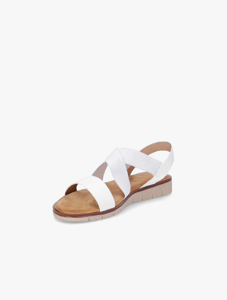 Nu-pieds croisés en simili - Blanc - 3