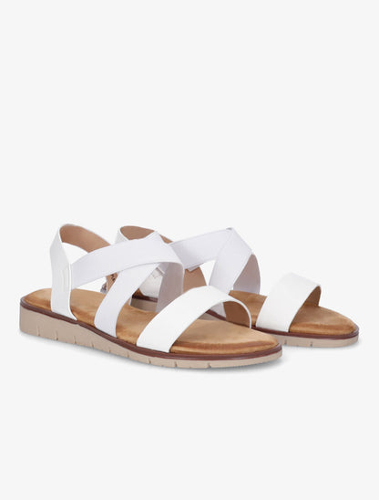 Nu-pieds croisés en simili - Blanc - 4
