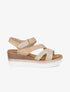 Sandales compensées à scratch - Beige - 5