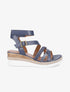 Sandales en simili à scratch et à boucle - Bleu - 5