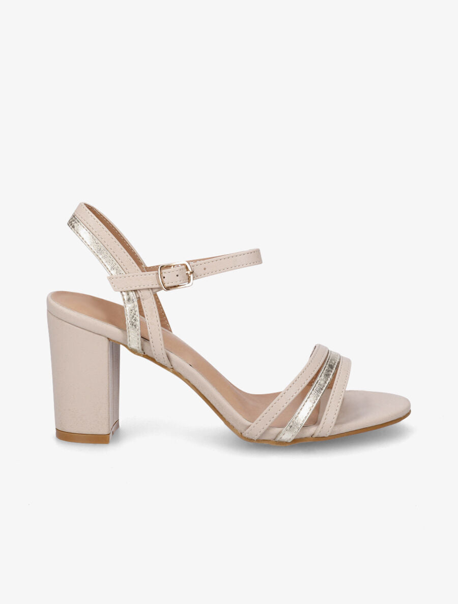 Sandales hautes à triple brides - Beige - 1