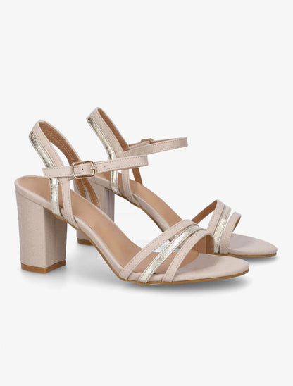Sandales hautes à triple brides - Beige - 4