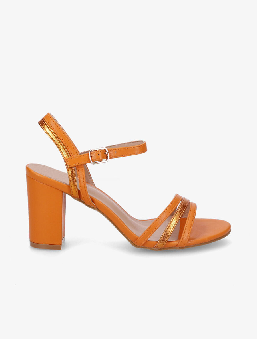 Sandales hautes à triple brides - Orange - 1