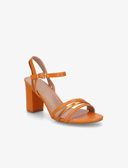 Sandales hautes à triple brides - Orange - 2