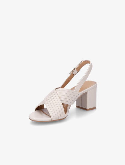 Sandales unies à brides épaisses - Beige - 3