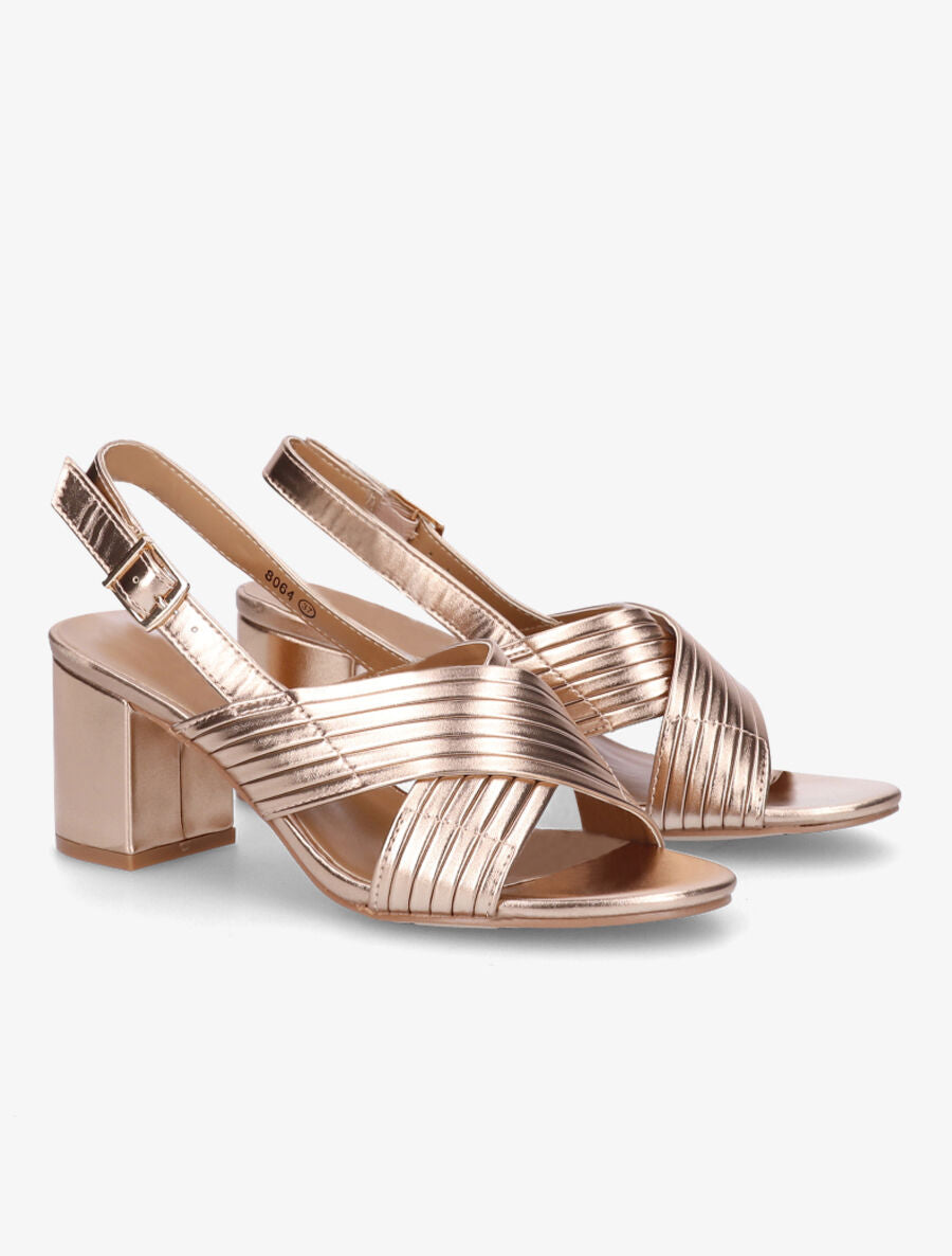 Sandales unies à brides épaisses - Rose gold - 4
