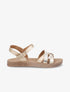Nu-pieds en simili à brides irisées et python - Or - 1