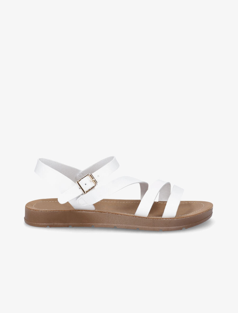 Nu-pieds en simili - Blanc - 1