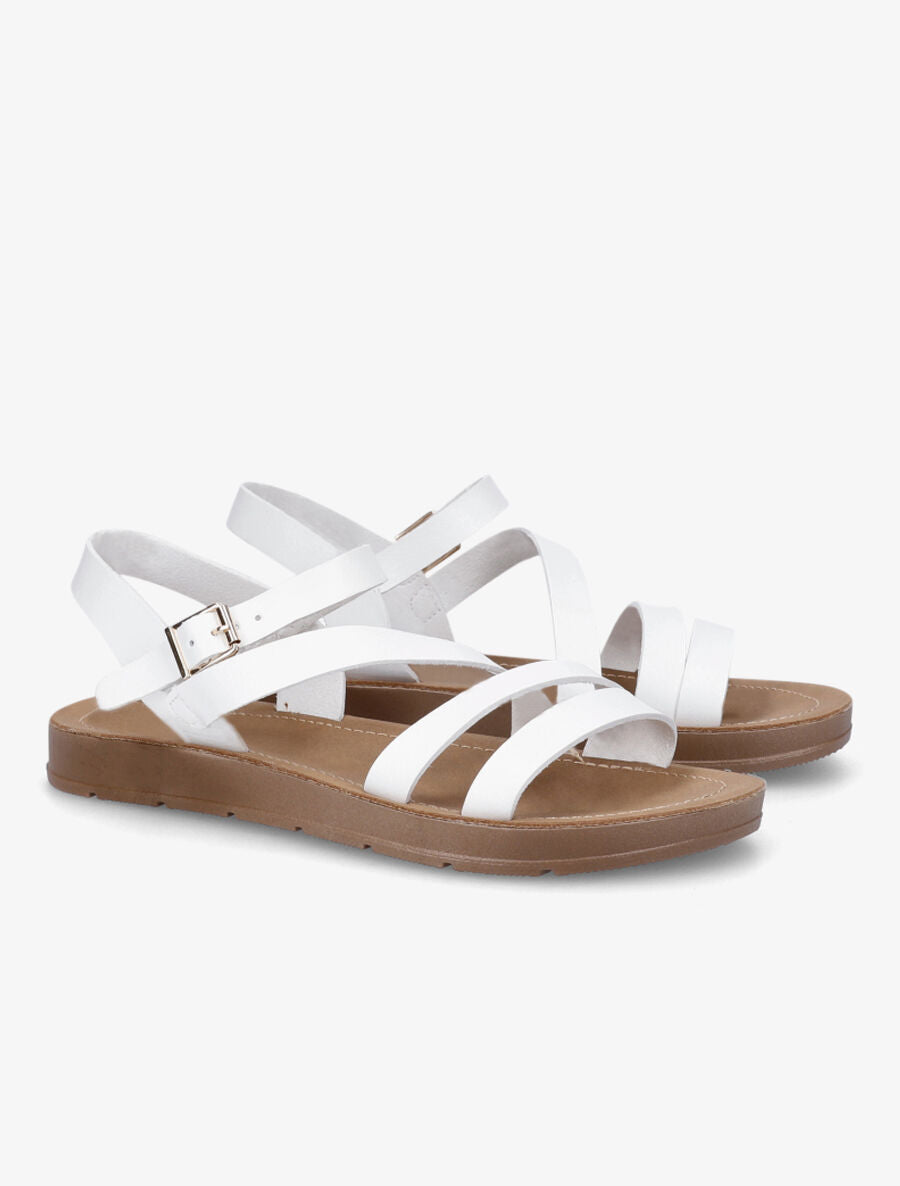 Nu-pieds en simili - Blanc - 4