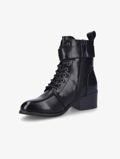Bottines à sangle à boucle carrée - Noir - 3