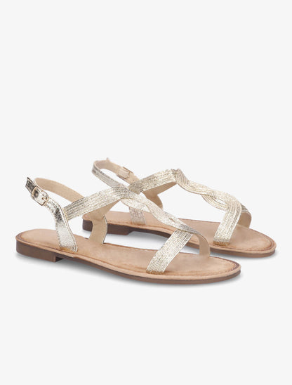 Nu-pieds torsadés - Or - 4