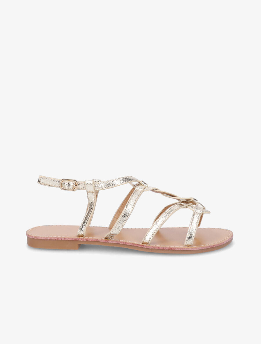 Nu-pieds tressés en simili - Or - 1