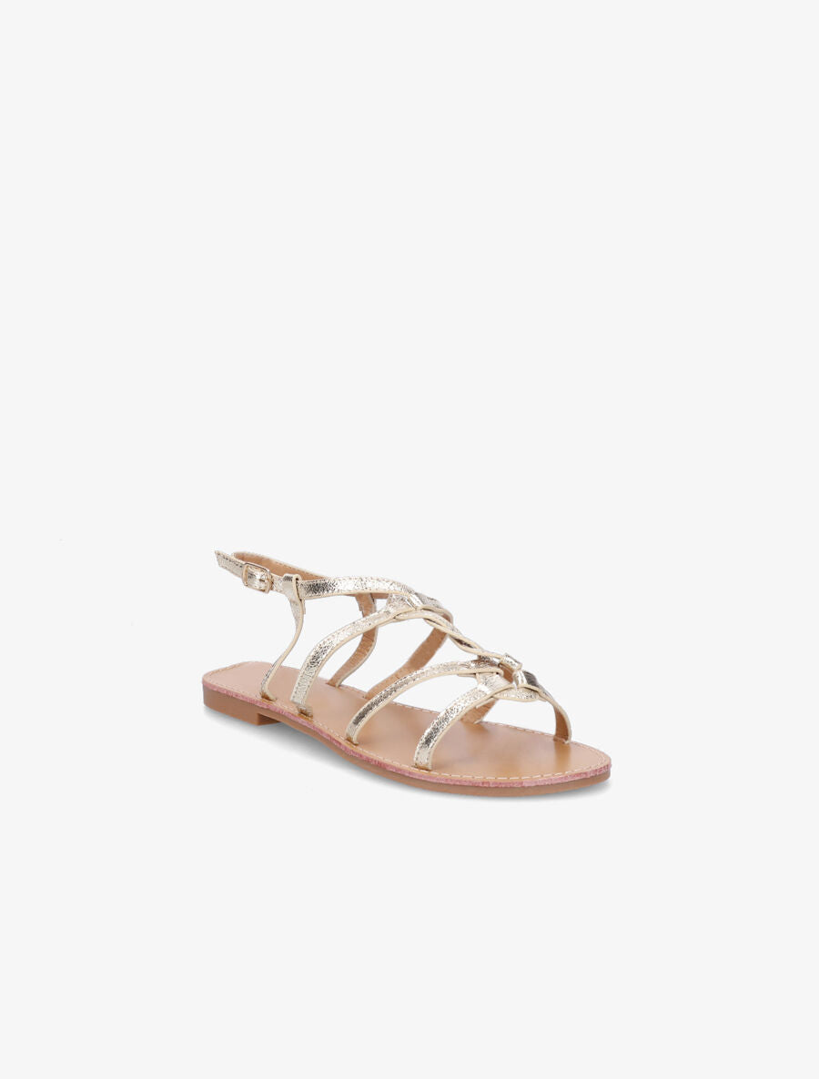Nu-pieds tressés en simili - Or - 2