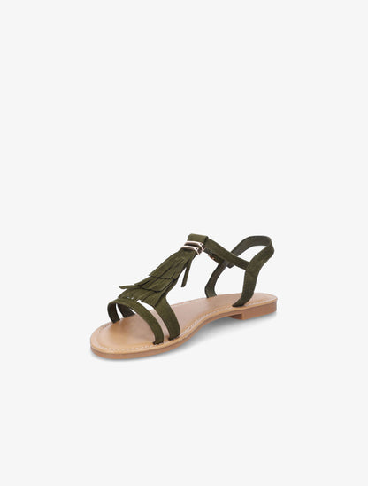 Nu-pieds à franges - Kaki - 3