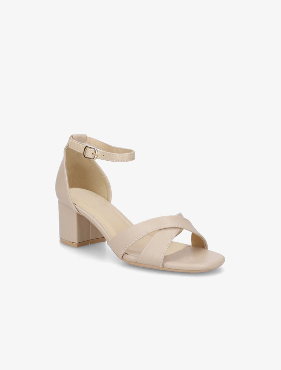 Sandales mi-haute croisées - Beige - 2