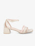 Sandales en simili à ganses colorées - Beige - 5
