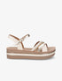 Sandales plateforme à strass - Beige - 1