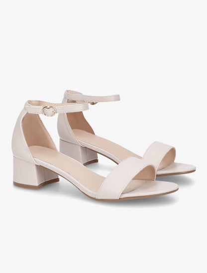 Sandales classiques à talon - Beige - 4