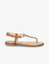 Nu-pieds en simili et bijoux en tourbillons - Camel - 5