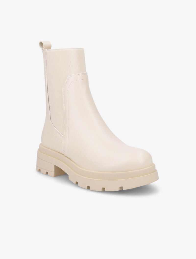 Bottines plates à semelles crantées - Beige - 3