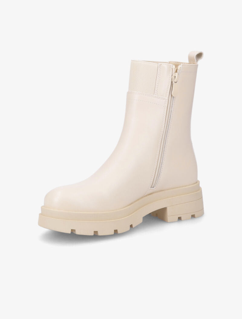 Bottines plates à semelles crantées - Beige - 4