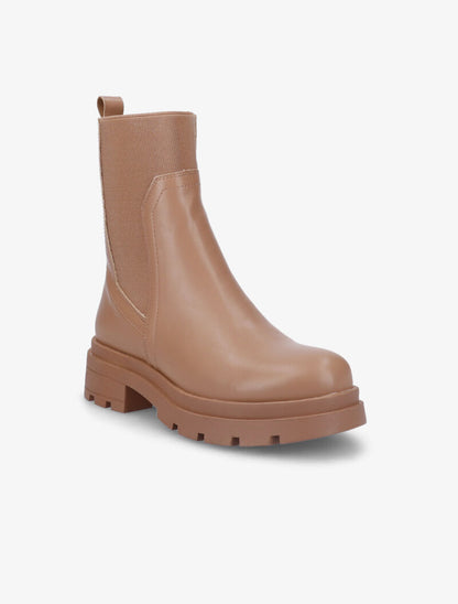 Bottines plates à semelles crantées - Camel - 3