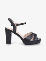 Sandales à talon haut et brides croisées - Noir - 5