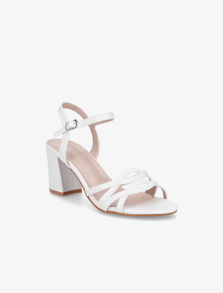 Sandales en simili à brides entrelacées - Blanc - 2